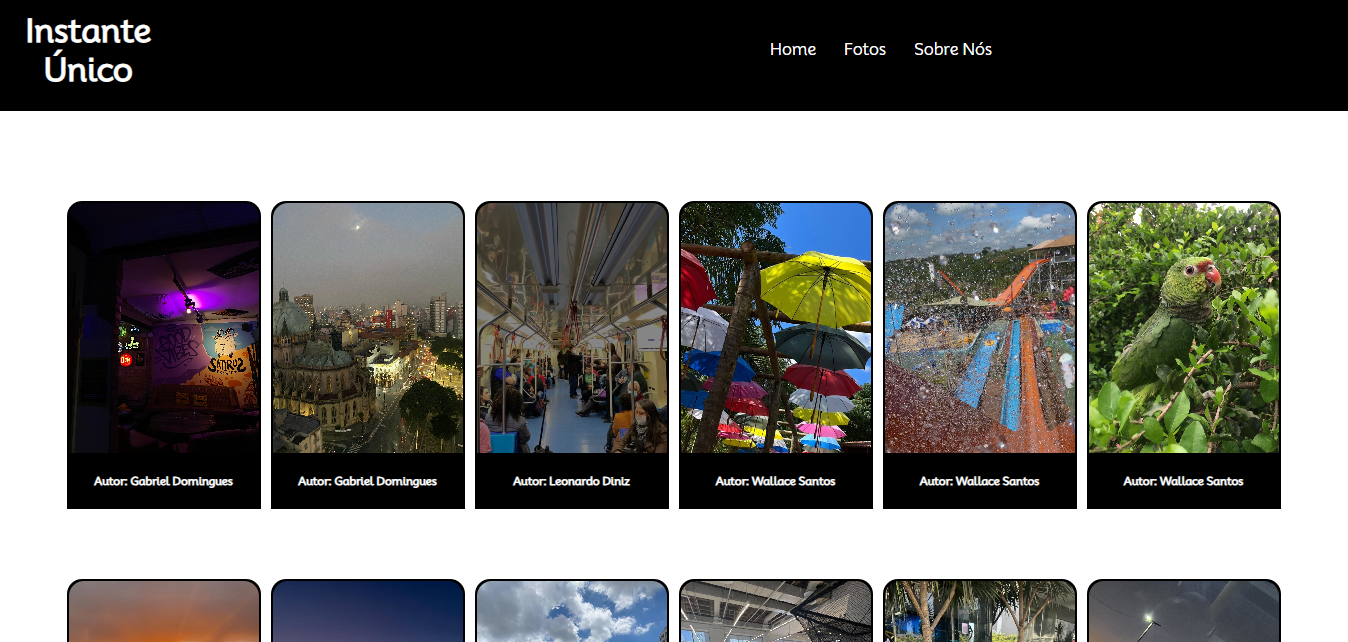 Imagem do projeto integrador Instante único feito no Senac em grupo