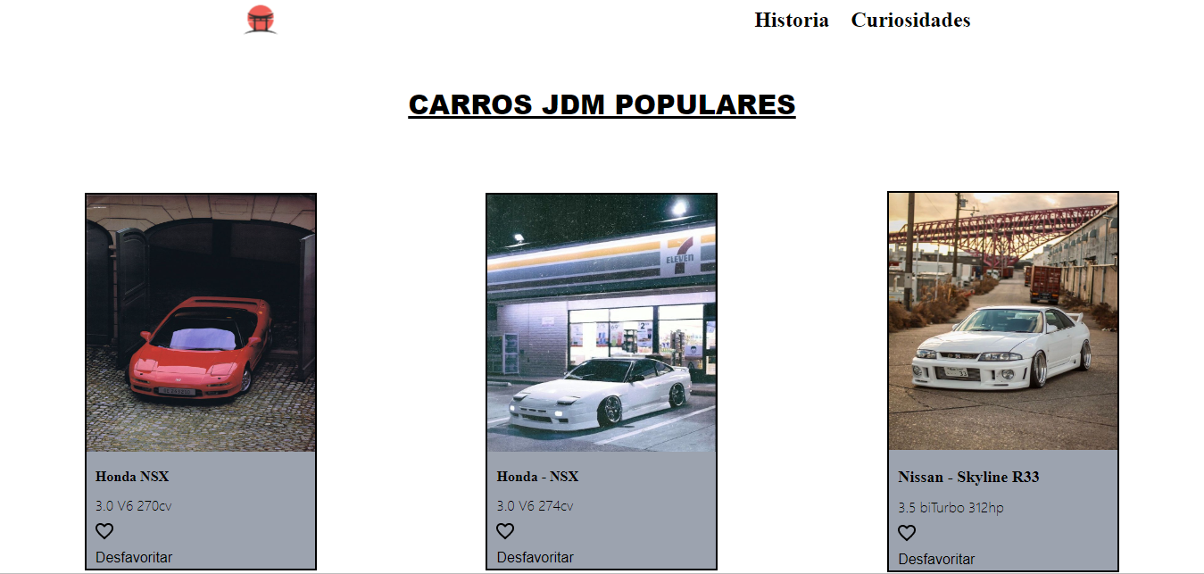 Imagem do meu projeto sobre a cultura JDM que aborda a customização de carros
